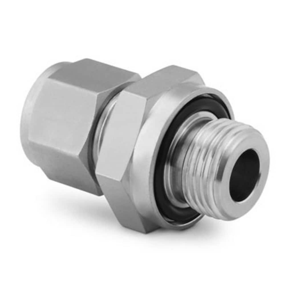 Swagelok Stainless Steel Swagelok Tube Fitting, Male O-Seal Connector, 3/8 in. Tube OD x 9/16-18 Male O-Seal SAE/MS Straight Thread