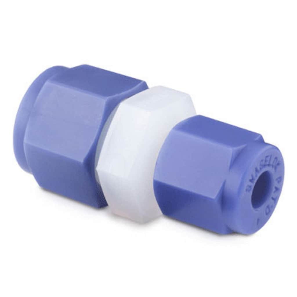Swagelok PFA Swagelok Tube Fitting, Reducing Union, 1/2 in. Tube Fitting x 1/4 in. Tube Fitting
