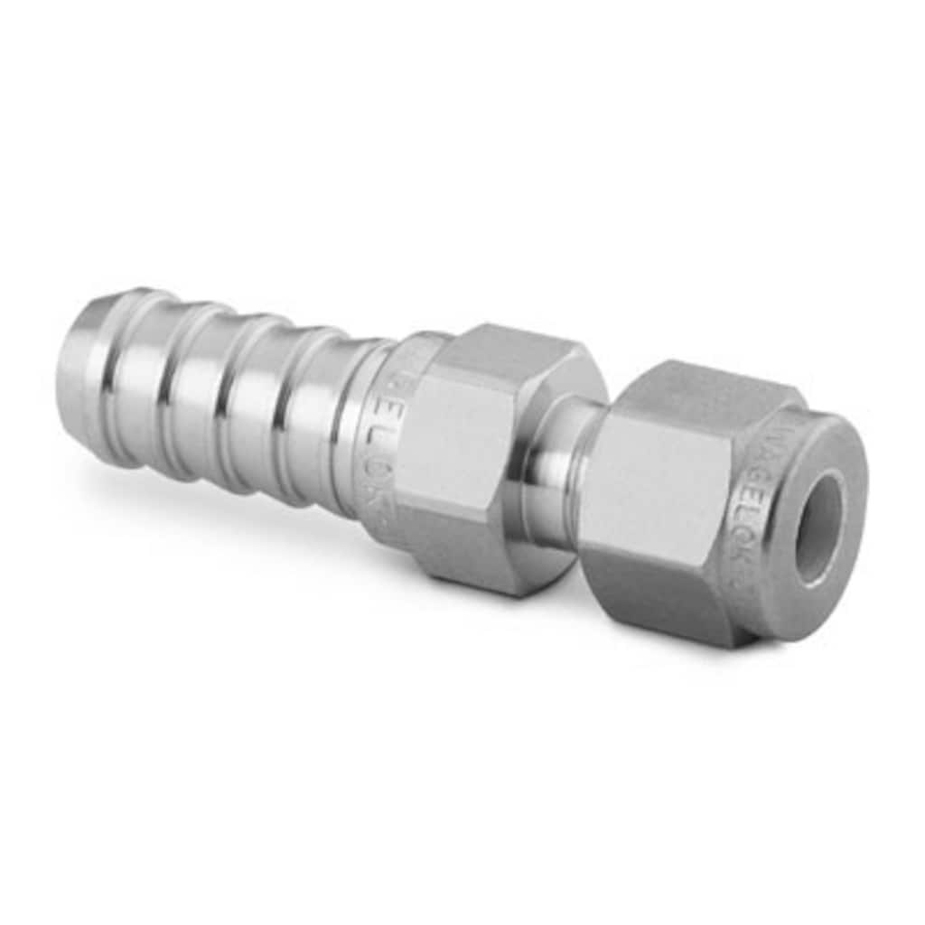 Swagelok Stainless Steel Hose Connector, 1/8 in. Swagelok Tube Fitting, 1/4 in. Hose ID