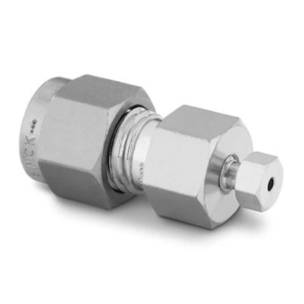 Swagelok Stainless Steel Swagelok Tube Fitting, Swagelok Union, 1/4 in. Tube OD x 1/16 in. Female Swagelok Tube Fitting