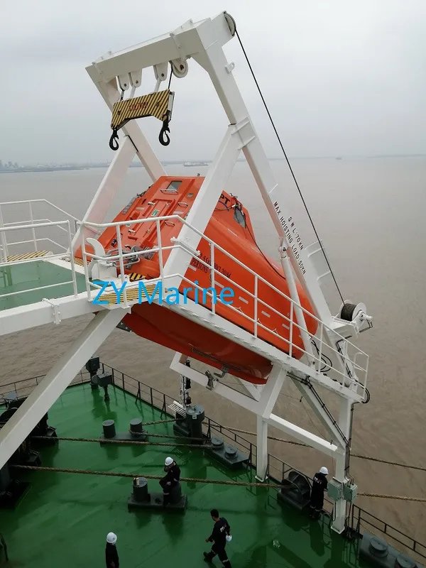 Maritime Deck Machinery Launching Appliance with Single Fall system for Rescue Boats, Type: DAF-275 E