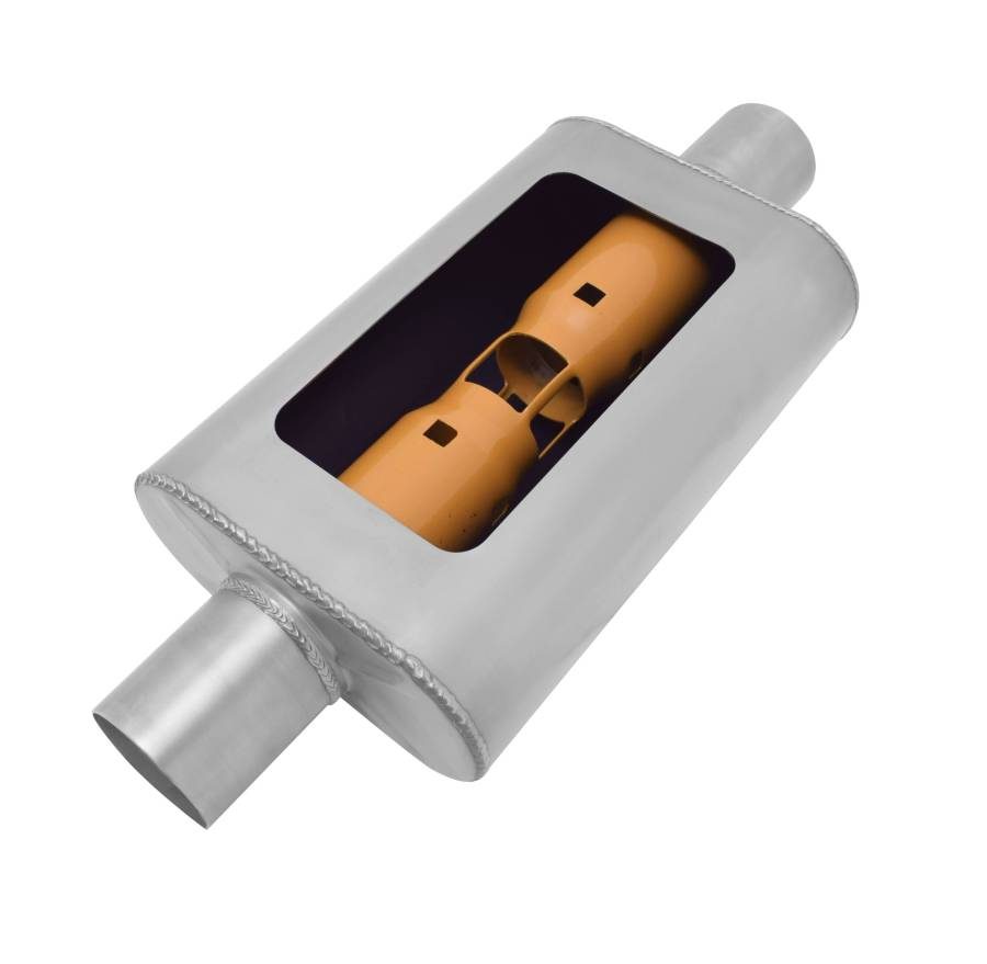 Gibson Performance MWA Race Series Muffler #BM0114 (3.00" Center / 3.00" Center, 10" Round Body)