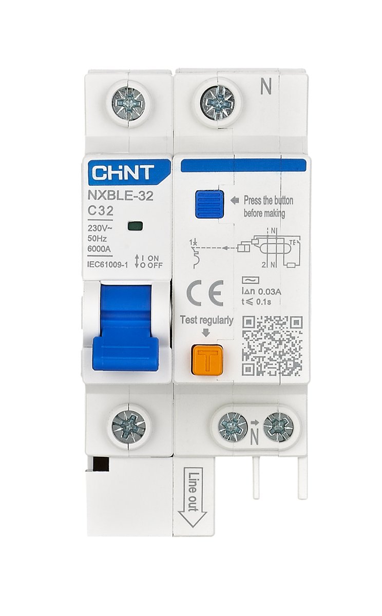 Chint Disjuntor Diferencial Residual (DDR) Inteligente NB2LE-40ZT com proteção contra sobrecorrente (eletrônico)
