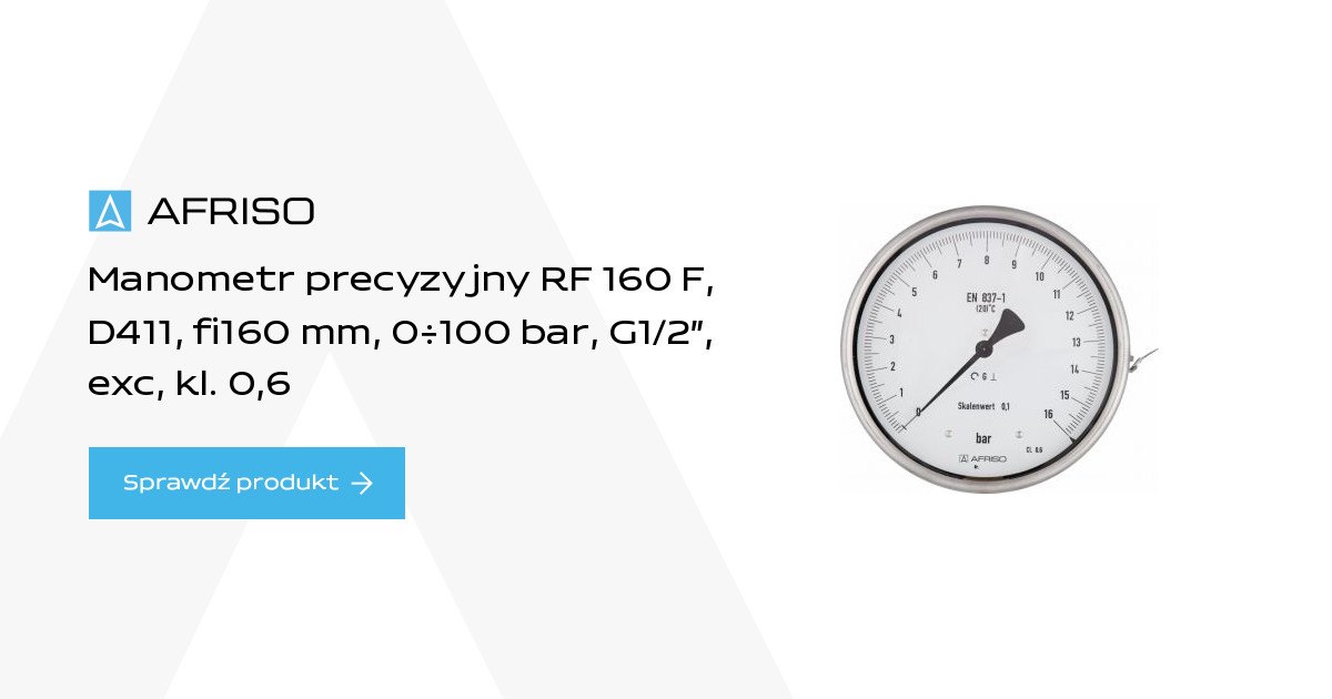 AFRISO Precision Bourdon tube pressure gauges RF160F | 85720411