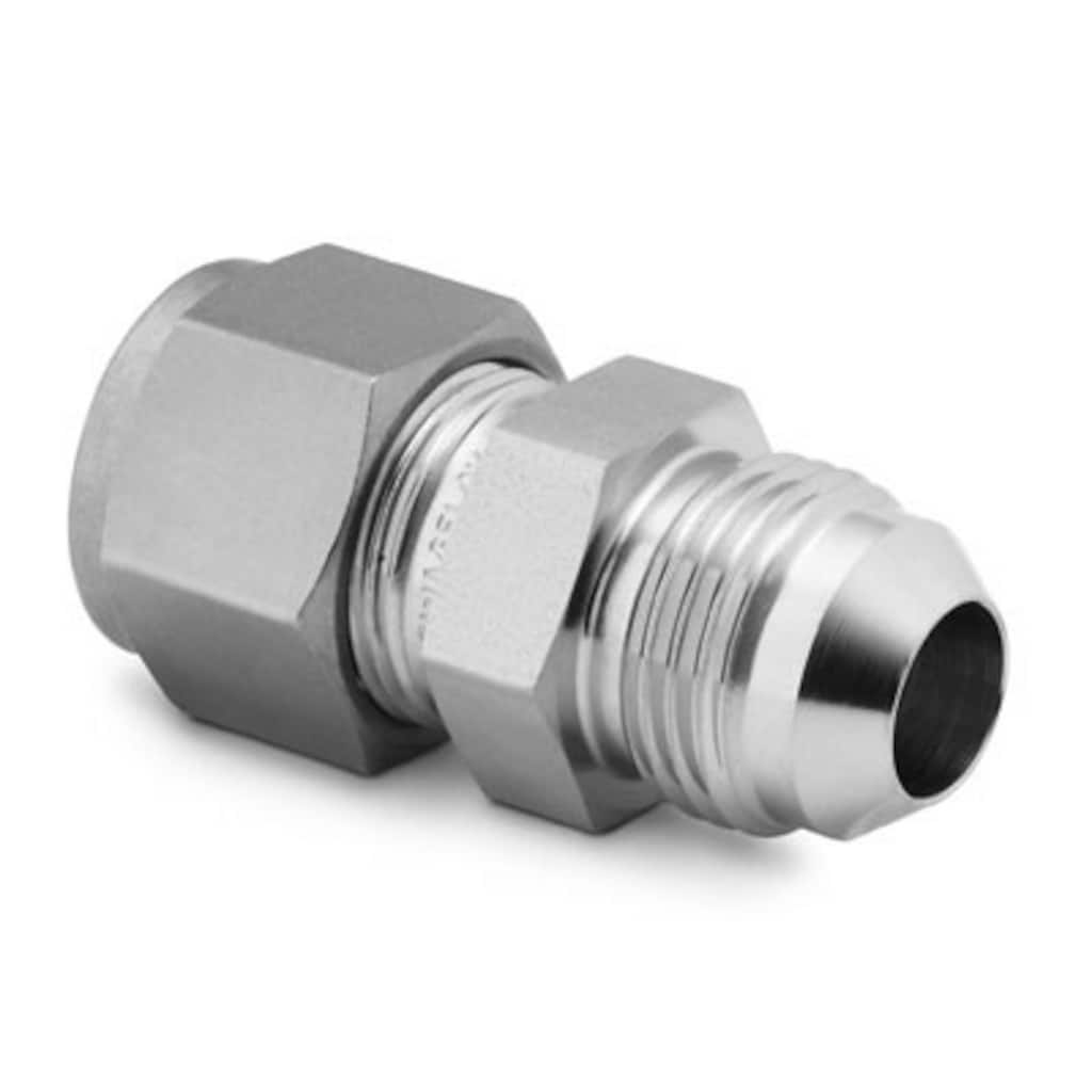 Swagelok Stainless Steel Swagelok Tube Fitting, Union, 1/4 in. Tube OD x 1/4 in. AN Tube Flare