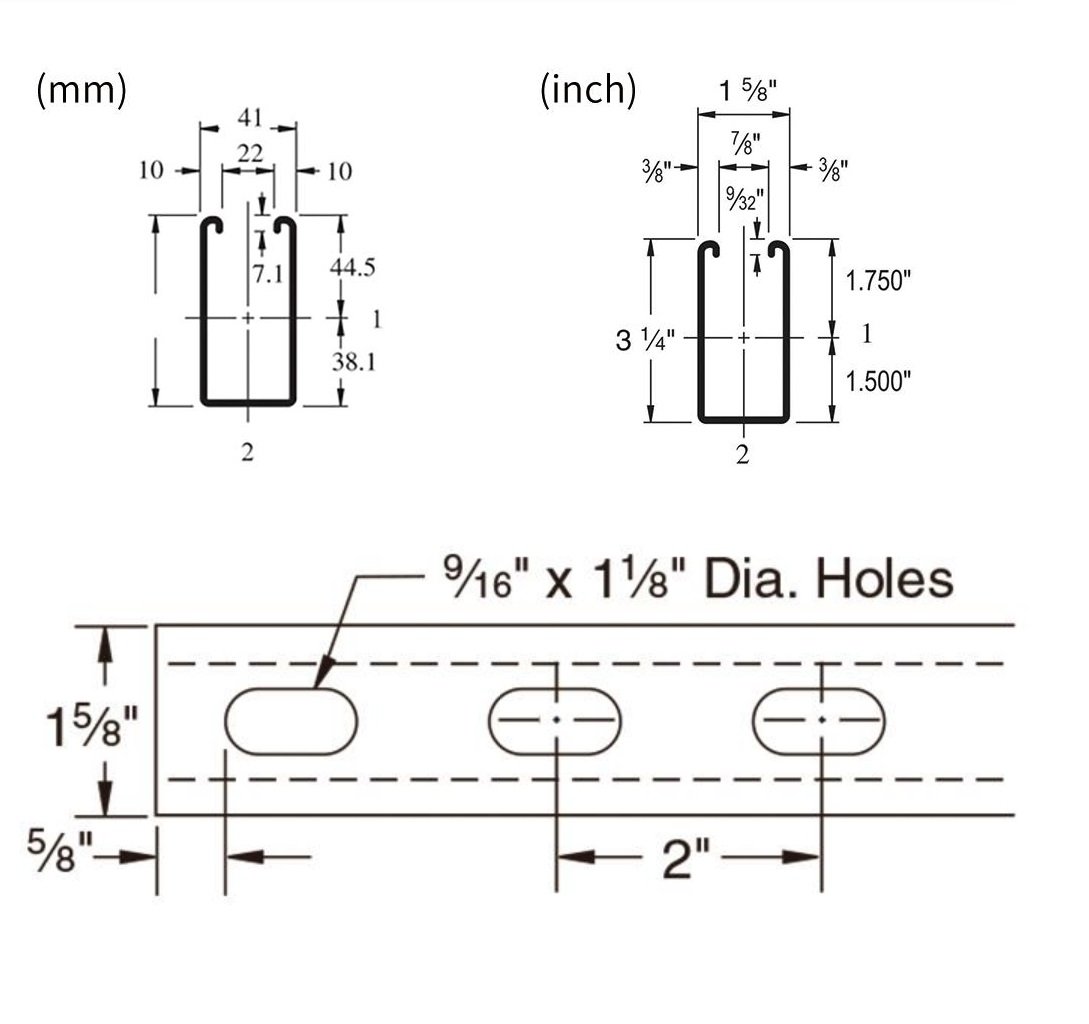 Anvil-Strut AS 200EH BTB Welded Channel with Elongated Holes