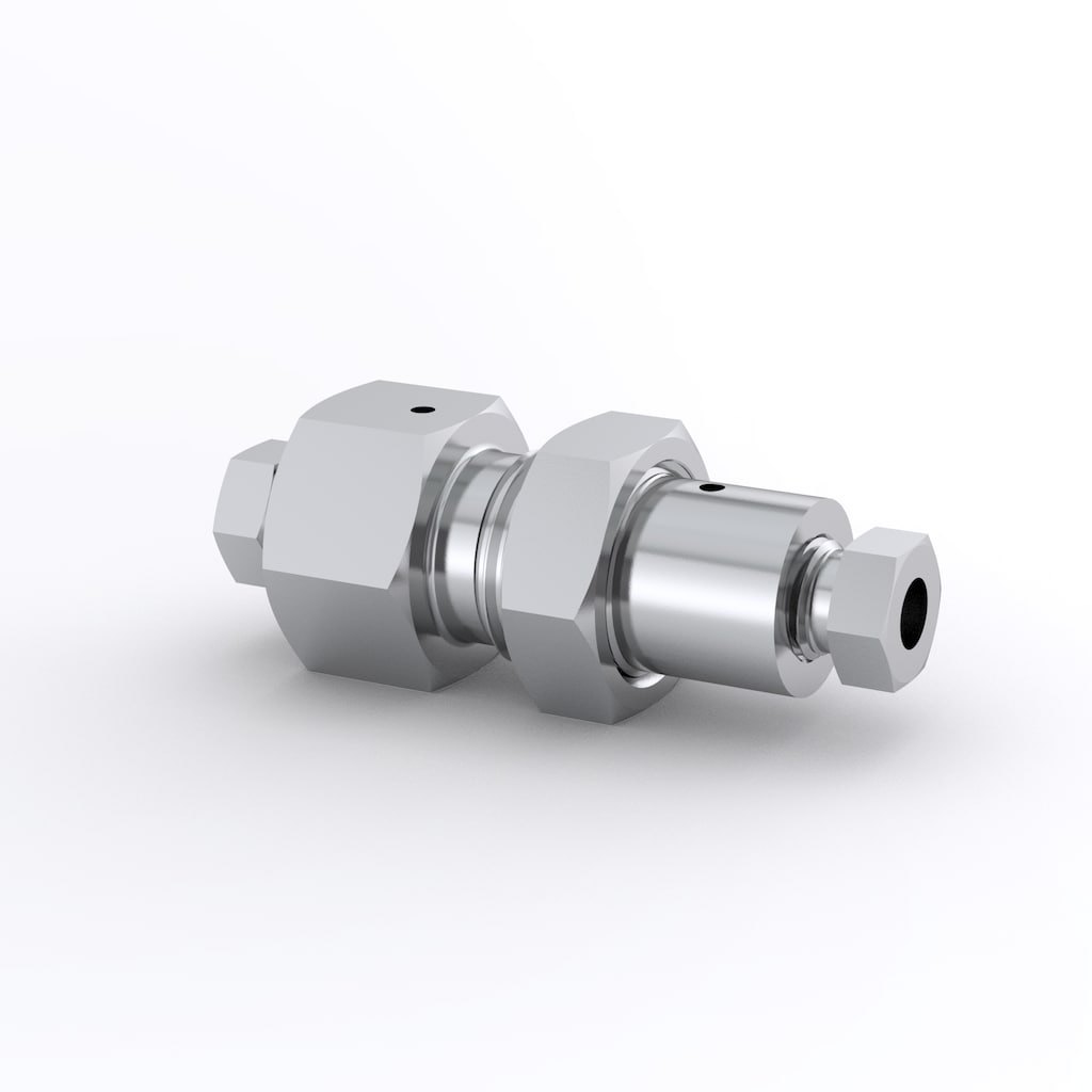 Swagelok 316 Stainless Steel IPT Series Bulkhead Fitting, 3/8 in. Medium Pressure Coned and Threaded Connection, 20 000 psi (1379 bar)