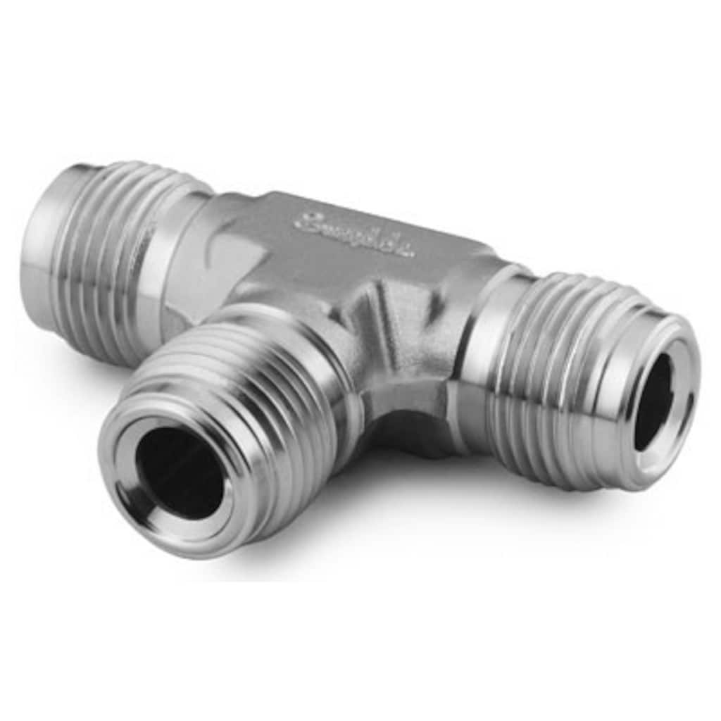 Swagelok 316L Stainless Steel High Flow VCR Fitting, 1/4 in. Union Tee