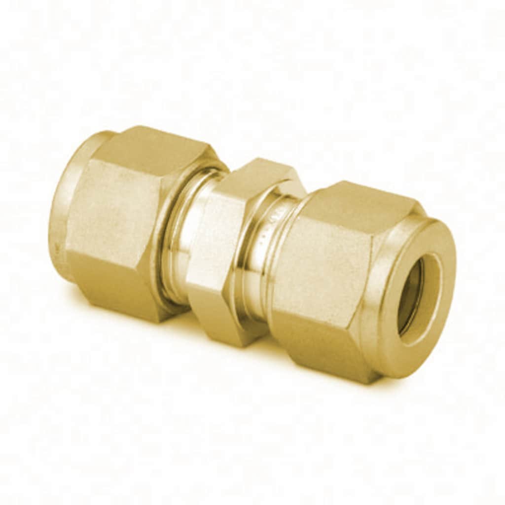 Swagelok Brass Swagelok Tube Fitting, Union, 10 mm Tube OD