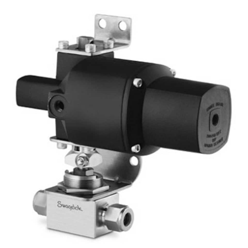 Swagelok Stainless Steel 1-Piece 40G Series Ball Valve, 2.4 Cv, 6 mm Swagelok Tube Fitting, NC Actuator