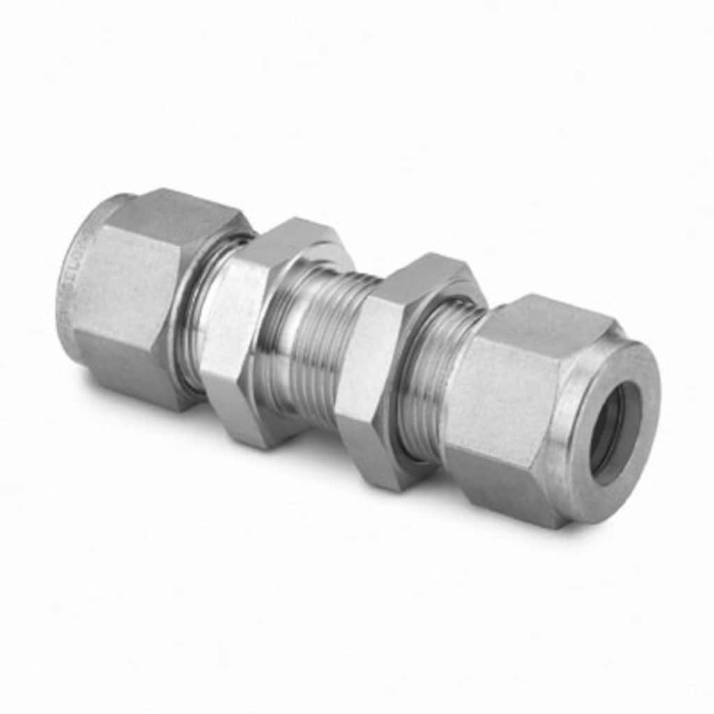 Swagelok Stainless Steel Swagelok Tube Fitting, Bulkhead Union, 3 mm Tube OD