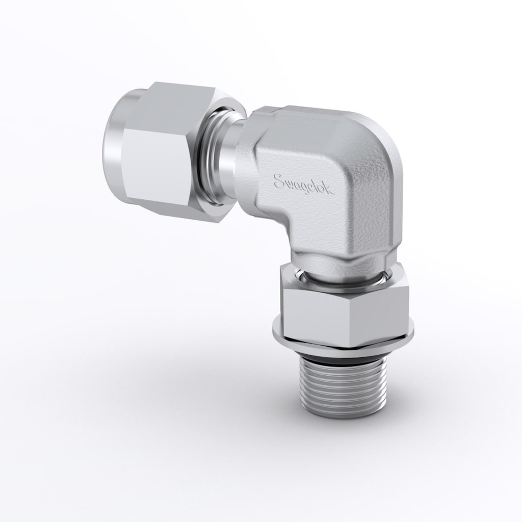 Swagelok Stainless Steel Swagelok Tube Fitting, Positionable Male Elbow, 3/4 in. Tube OD x 1 1/16-12 in. SAE/MS Straight Thread