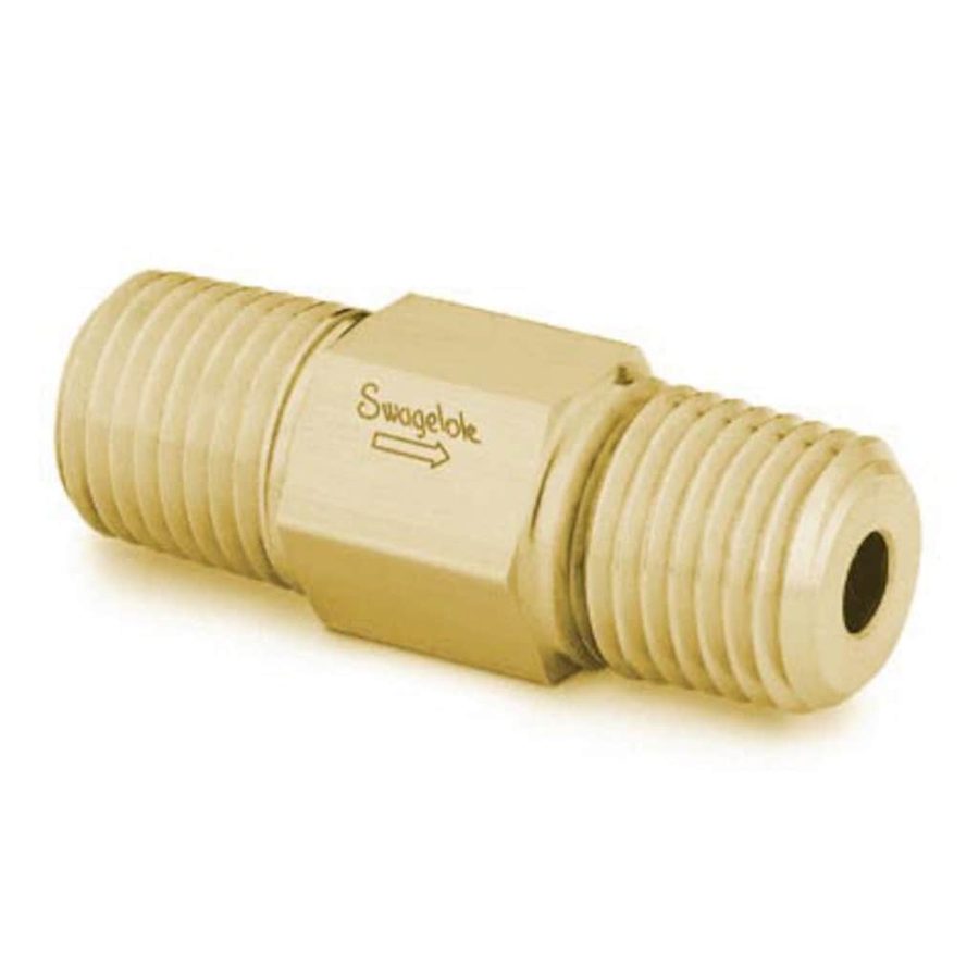 Swagelok Clapet anti-retour monobloc en laiton, pression fixe, filetage NPT mâle 1/2 po, 0,07 bar (1 psig)