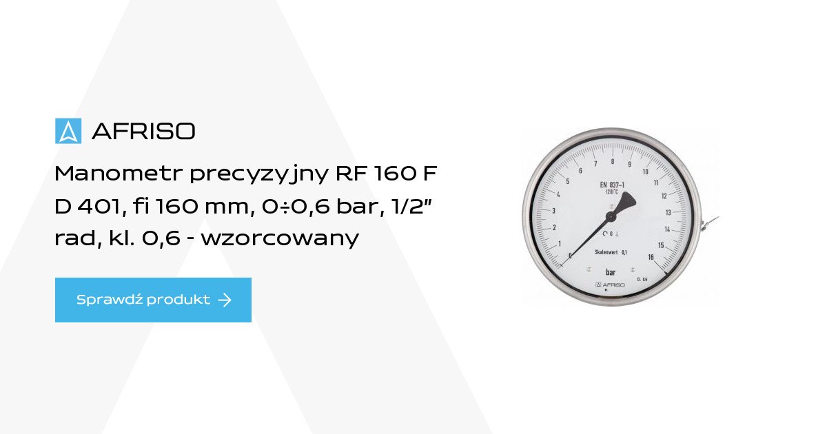 AFRISO Precision Bourdon tube pressure gauges RF160F | 85709401