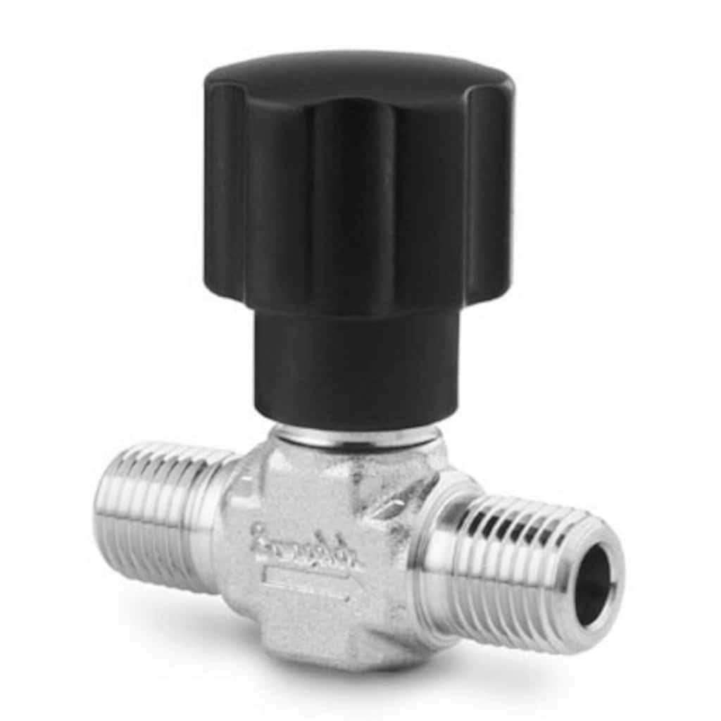 Swagelok Vanne à tige non rotative à chapeau intégral en acier inoxydable, Cv de 0,27, filetage NPT mâle 1/4 po