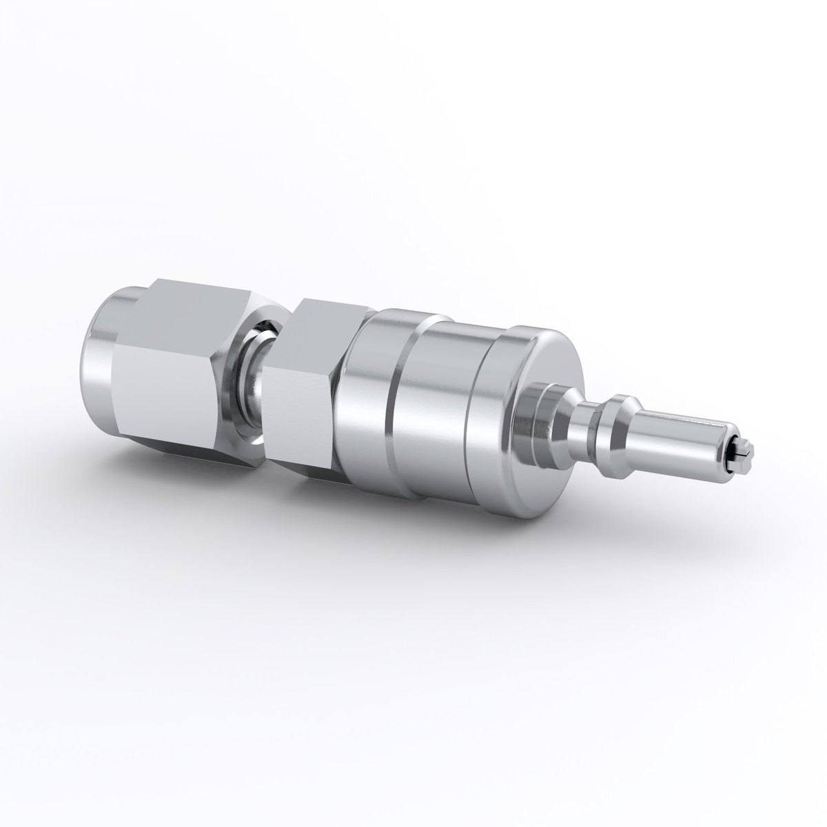 Swagelok Stainless Steel Miniature Quick Connect Stem without Valve, 0.06 Cv, 1/8 in. Swagelok Tube Fitting