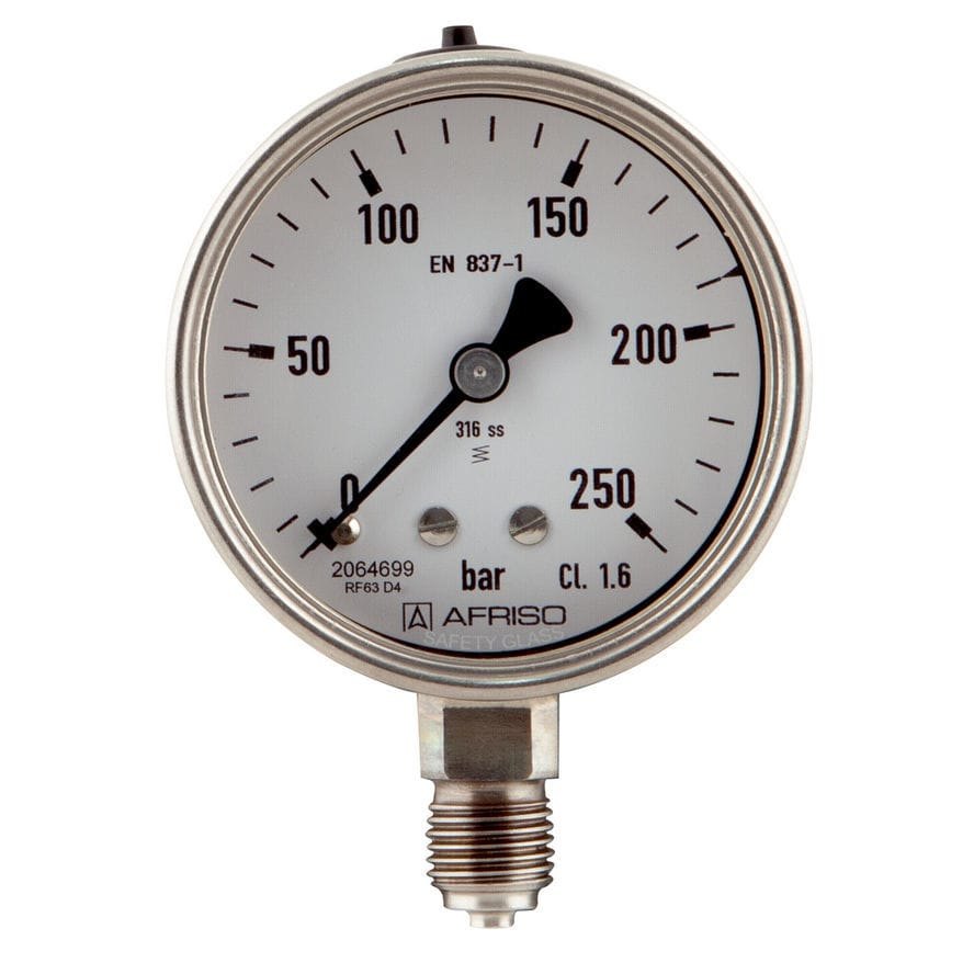 AFRISO Bourdon tube pressure gauge RF63GT | 85114301GT