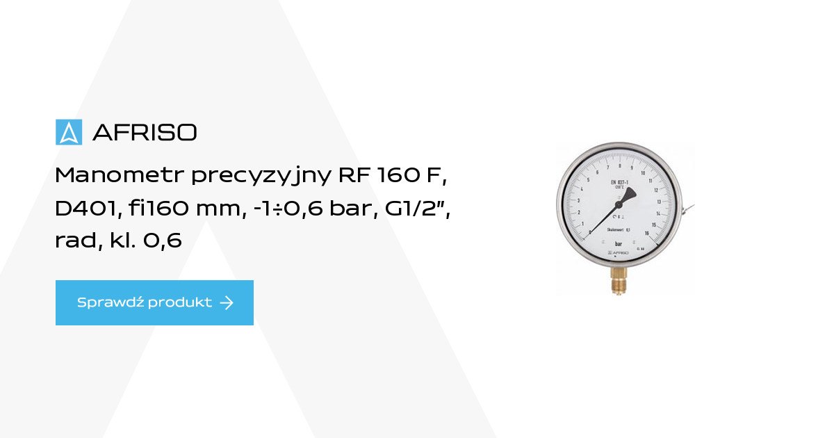 AFRISO Precision Bourdon tube pressure gauges RF160F | 85702401