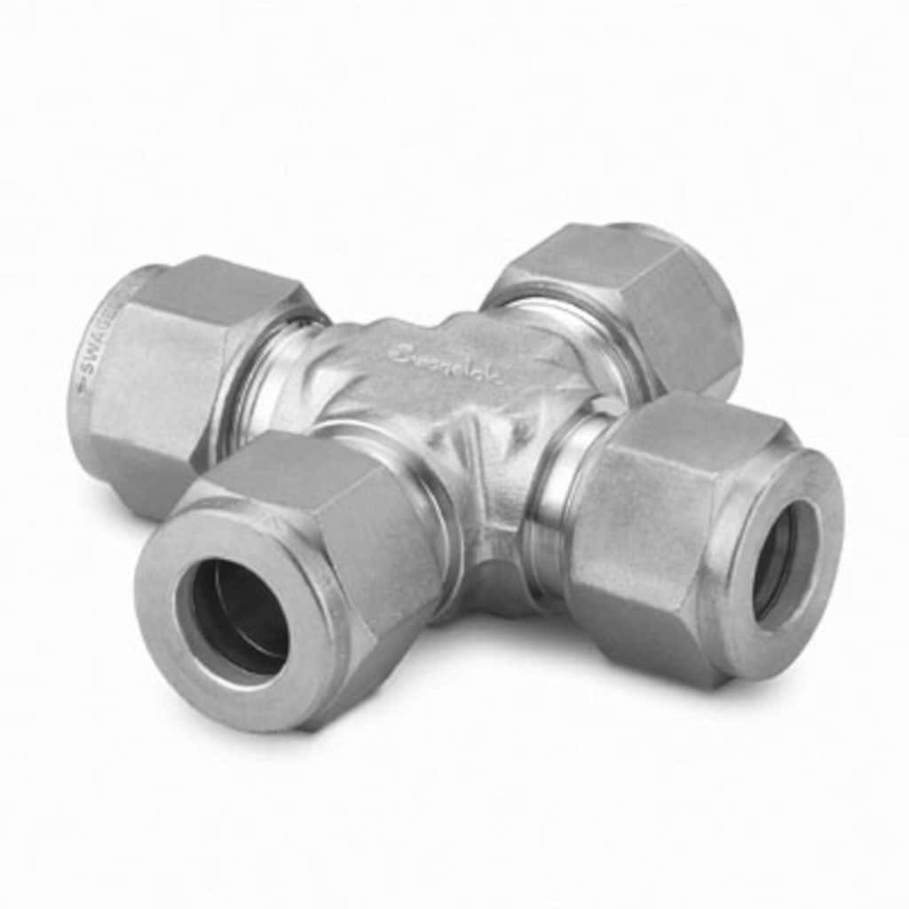 Swagelok Stainless Steel Swagelok Tube Fitting, Union Cross, 10 mm Tube OD