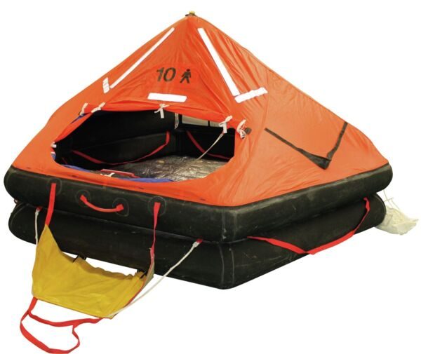 Survitec Group 12 man throw-over self-righting SOLAS A and B pack inflatable liferaft / Trademarks: SURVITEC, ENDURA, CREWSAVER, ELLIOT, DSB, SURVITECZODIAC, RFD, SSP, BRUDE, RFD TOYO