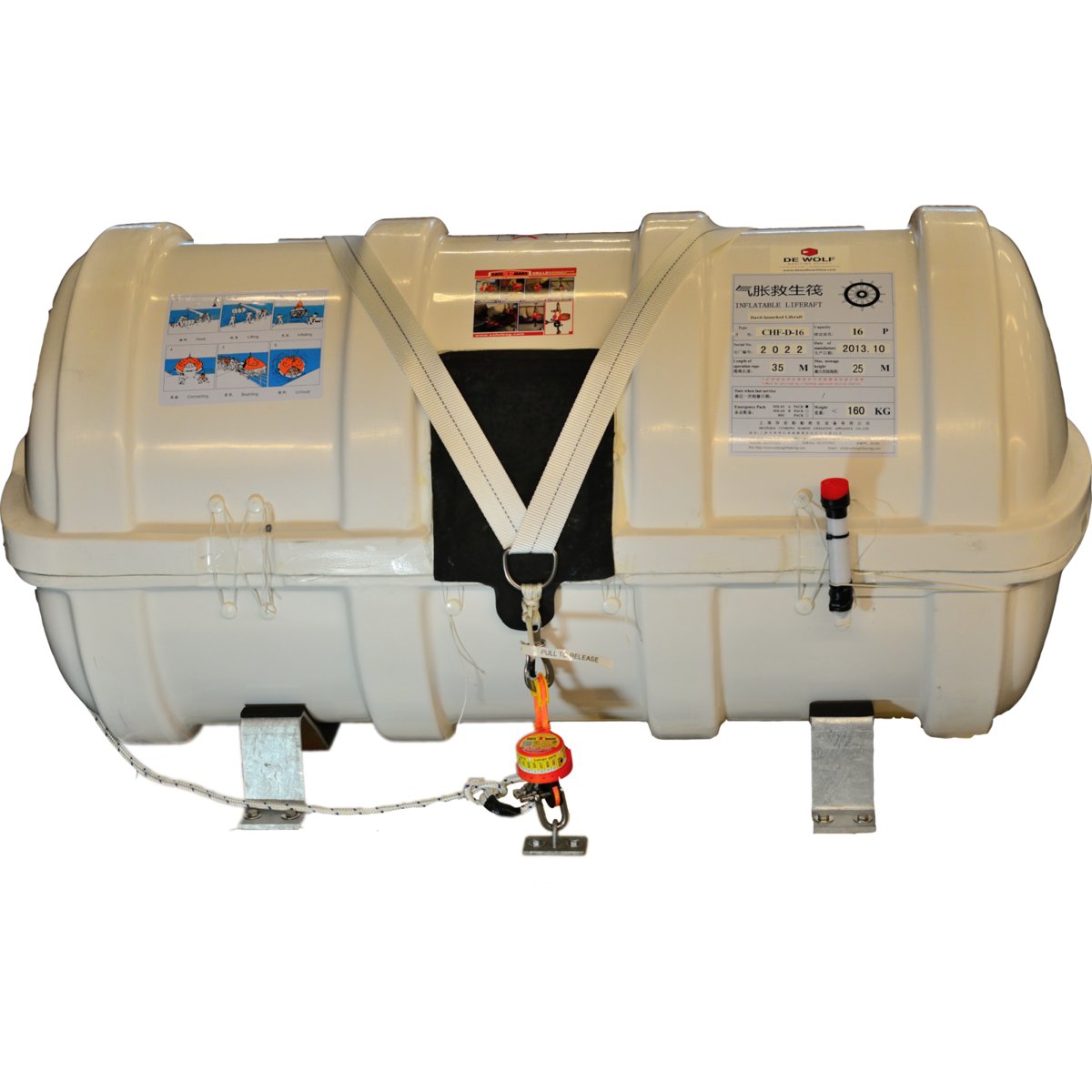 Survitec Group Inflatable Liferaft -12 persons, 16 persons, 20 persons, 25 persons davit launched canopied inflatable liferafts (RFD Surviva DL MKIV” (also known as Beaufort Seafarer DL, DSB LR07L, EV DL M10, crewsaver, Elliot, Survitec Zodiac SZ2, DBC and Survitec).)