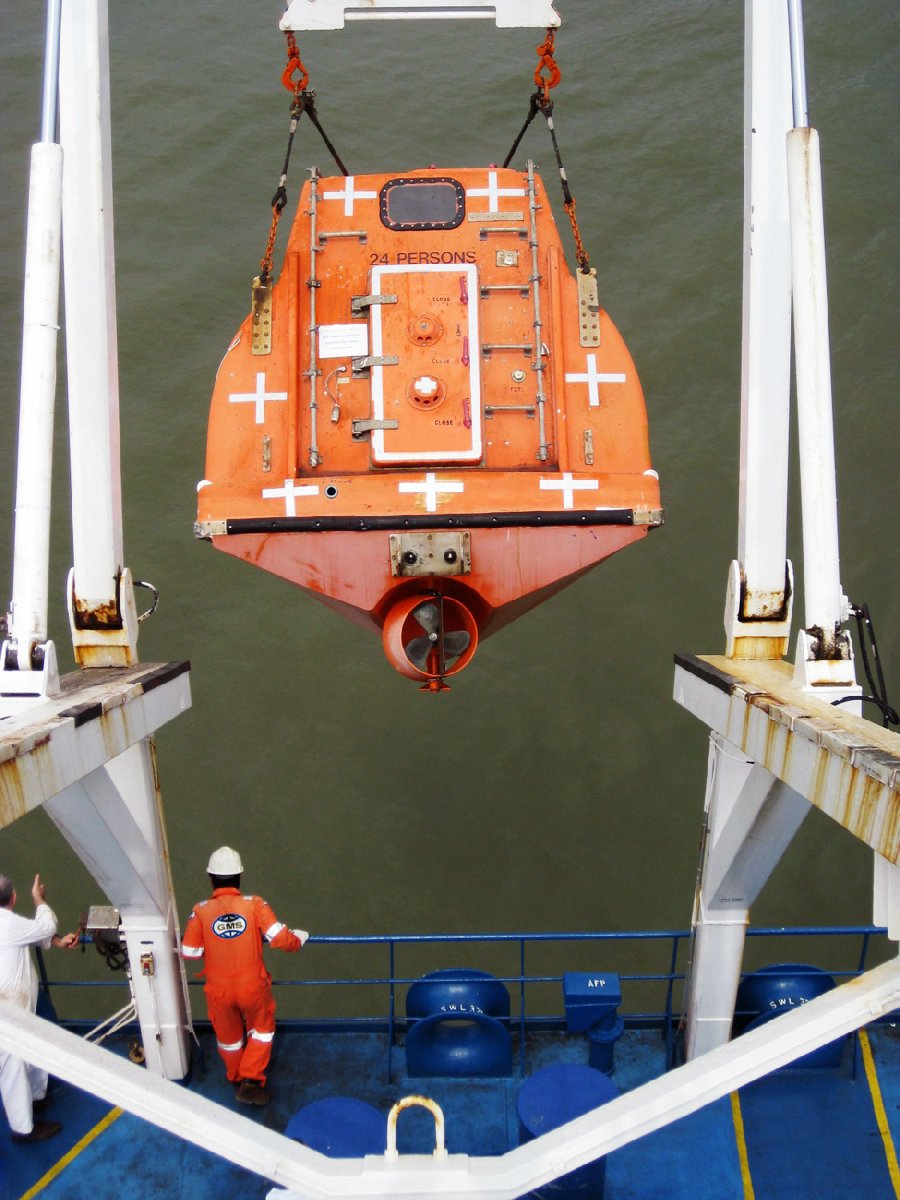 Palfinger Marine Safety Type W80(series) lifeboat/rescue boat winches; maximum safe working load 80 kN (8155 kg). May alternatively be marked with approval number 160.115/49/0.