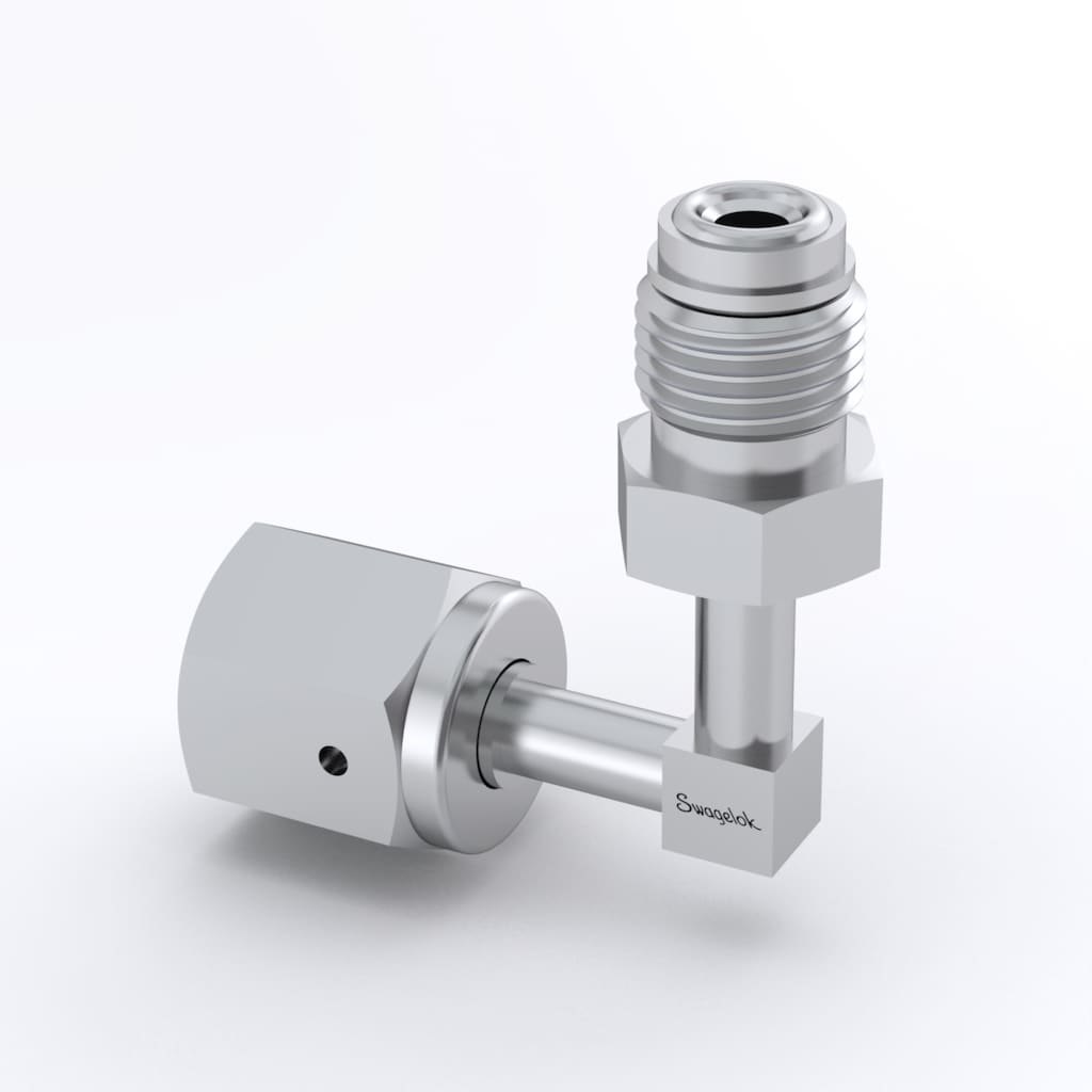 Swagelok 316L VAR Welded VCR Face Seal Fitting, Female x Male Elbow, 1/4 in. Female WVCR x 1/4 in. Male WVCR