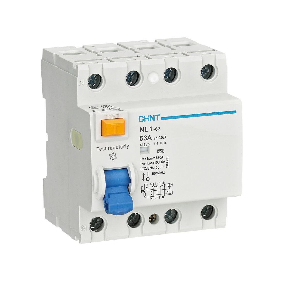 Chint NL1-63 4P 25A 100mA AC 6kA DBAX