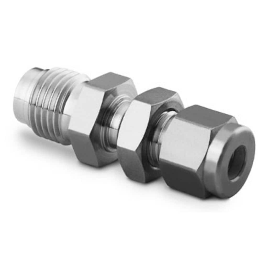 Swagelok 316 Stainless Steel VCR Face Seal Fitting, Swagelok Tube Fitting Short Bulkhead Connector Body, 1/4 in. VCR x 1/4 in. Tube Fitting