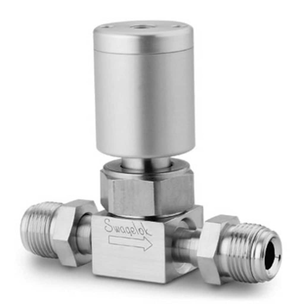 Swagelok 316L VAR UHP High Flow Diaphragm Sealed Valve, 1/2 in. Rotatable Male Swagelok VCR Fitting, SC-01 Cleaned, NC Actuator