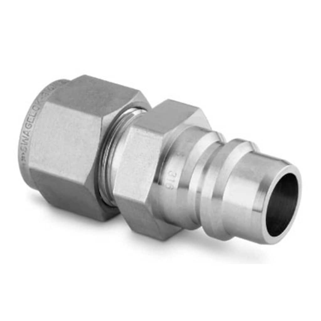 Swagelok Stainless Steel Full Flow Quick Connect Stem without Valve, 2.2 Cv, 1/4 in. Swagelok Tube Fitting