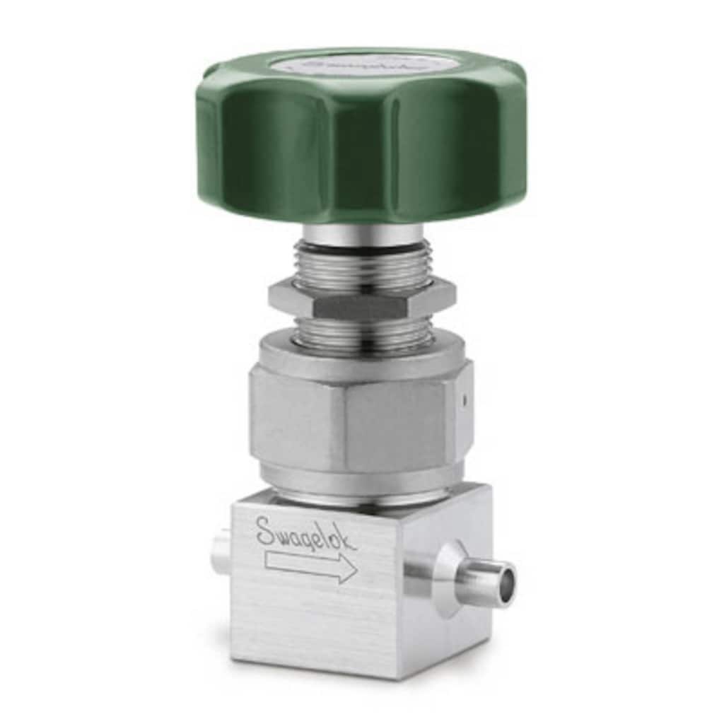 Swagelok Vanne à membrane haute pression haute pureté en acier inoxydable 316L VAR, tube à souder bout à bout 3/8 po, poignée ronde