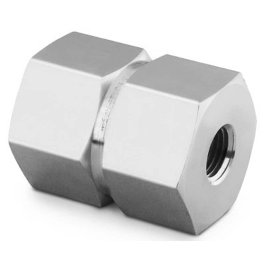 Swagelok Stainless Steel Pipe Fitting, Hex Reducing Coupling, 1/2 in. Female NPT x 1/4 in. Female NPT