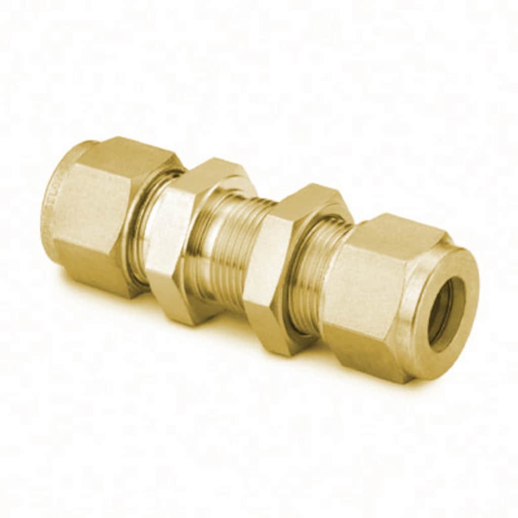 Swagelok Brass Swagelok Tube Fitting, Bulkhead Union, 12 mm Tube OD
