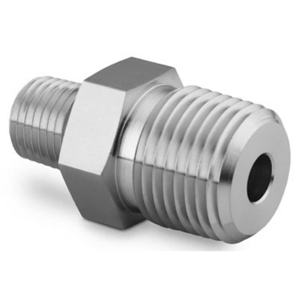 Swagelok Stainless Steel Pipe Fitting, Hex Reducing Nipple, 1 in. Male NPT x 1/2 in. Male NPT