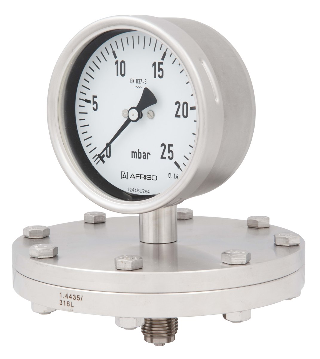 AFRISO Stainless steel diaphragm pressure gauges PF100FLO | 88907402