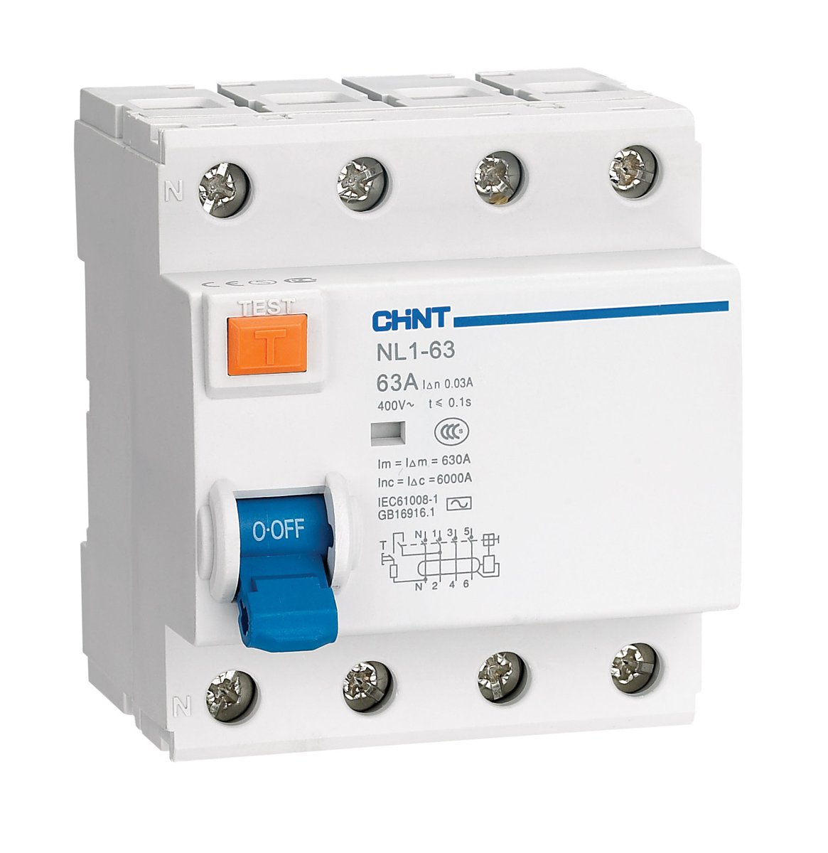 Chint NL1-63 4P 25A 300mA AC 6kA DBAX