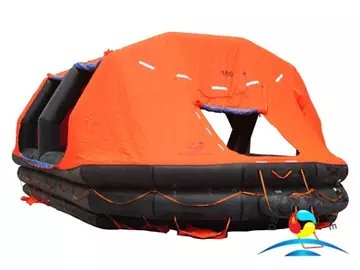 Liferaft Systems Australia Type 100P SRL Mk2, 100-person capacity self-righting SOLAS A or SOLAS B inflatable liferaft.