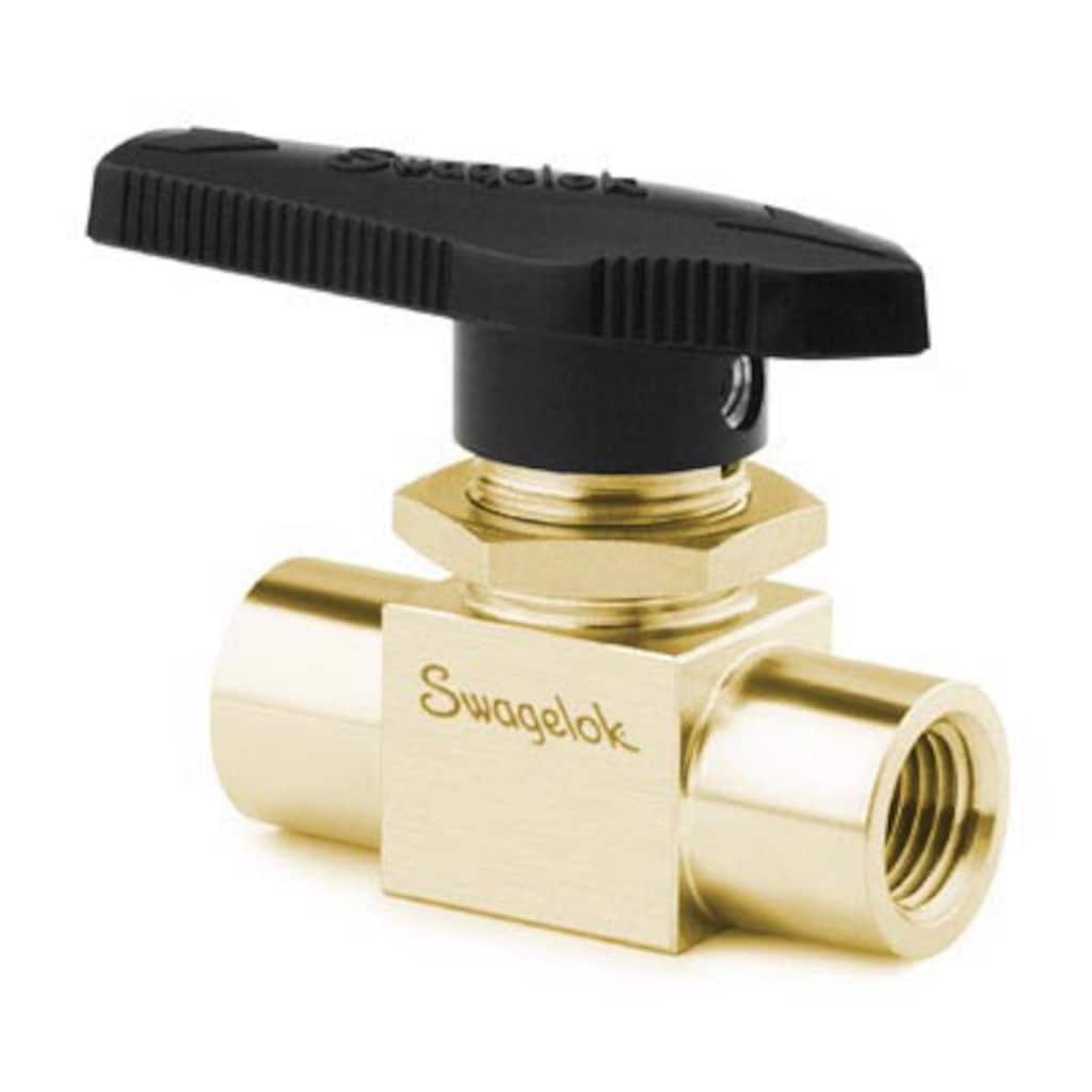 Swagelok Vanne à boisseau sphérique monobloc série 40 en laiton, Cv de 2,6, filetage NPT femelle 3/8 po