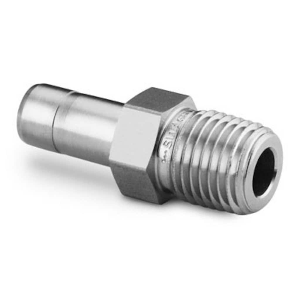 Swagelok 2507 Super Duplex Swagelok Tube Fitting, Male Tube Adapter, 1/2 in. Tube OD x 1/2 in. Male NPT
