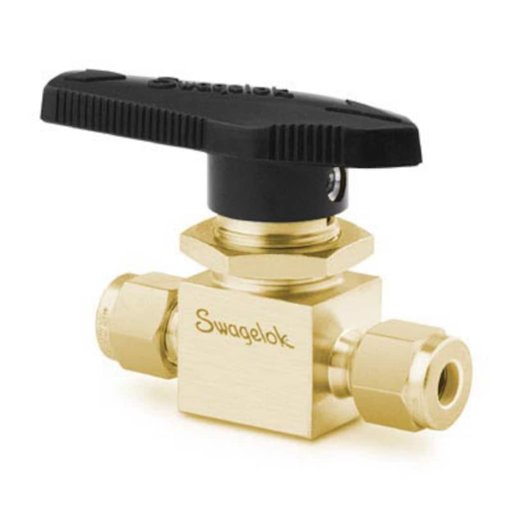 Swagelok Brass 1-Piece 40 Series Ball Valve, 6.4 Cv, 3/4 in. Swagelok Tube Fitting