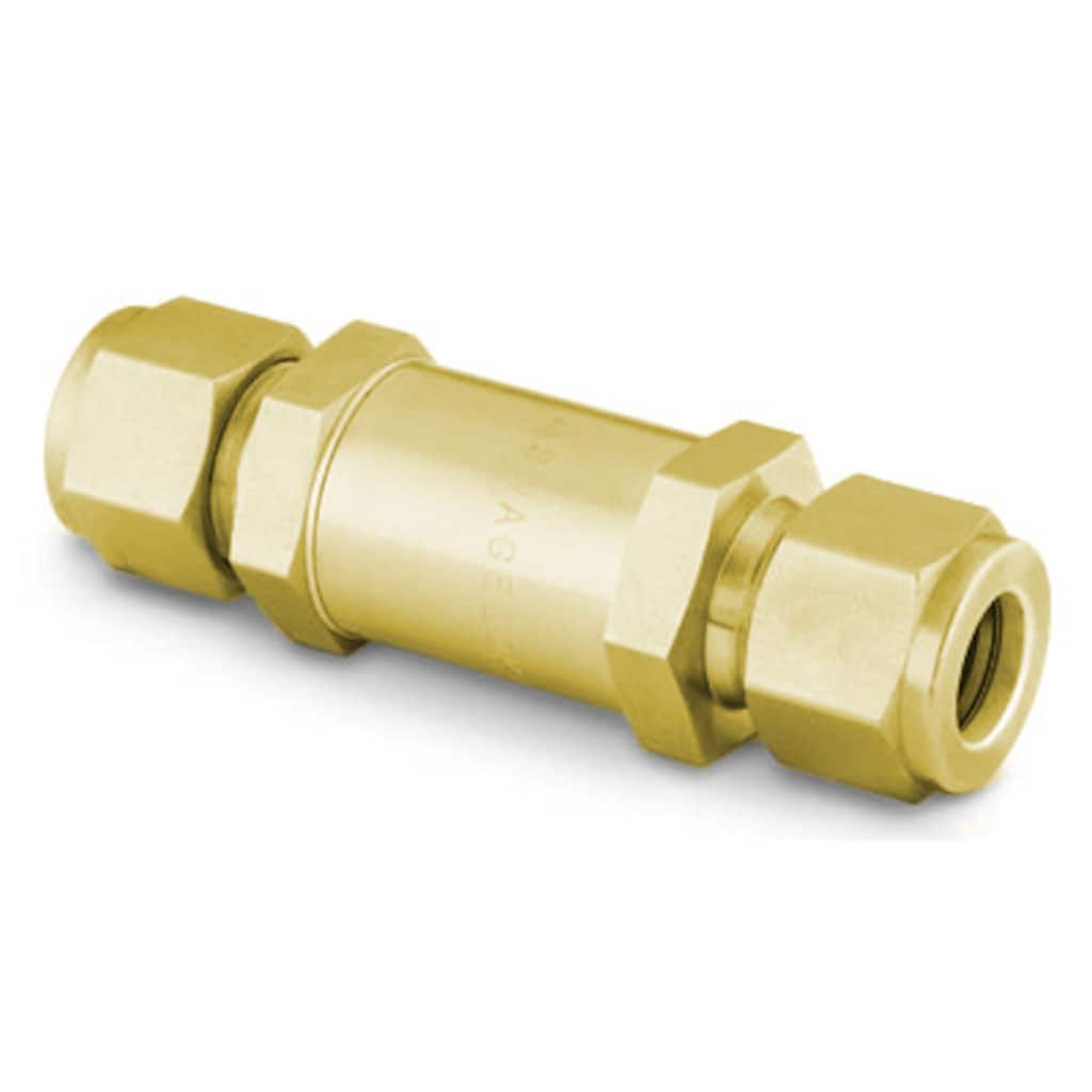 Swagelok Brass In-Line Particulate Filter, 1/8 in. Swagelok Tube Fitting, 15 Micron Pore Size