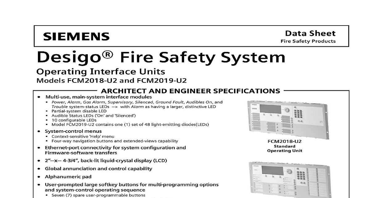 Siemens Fire Safety FCM2019-U2