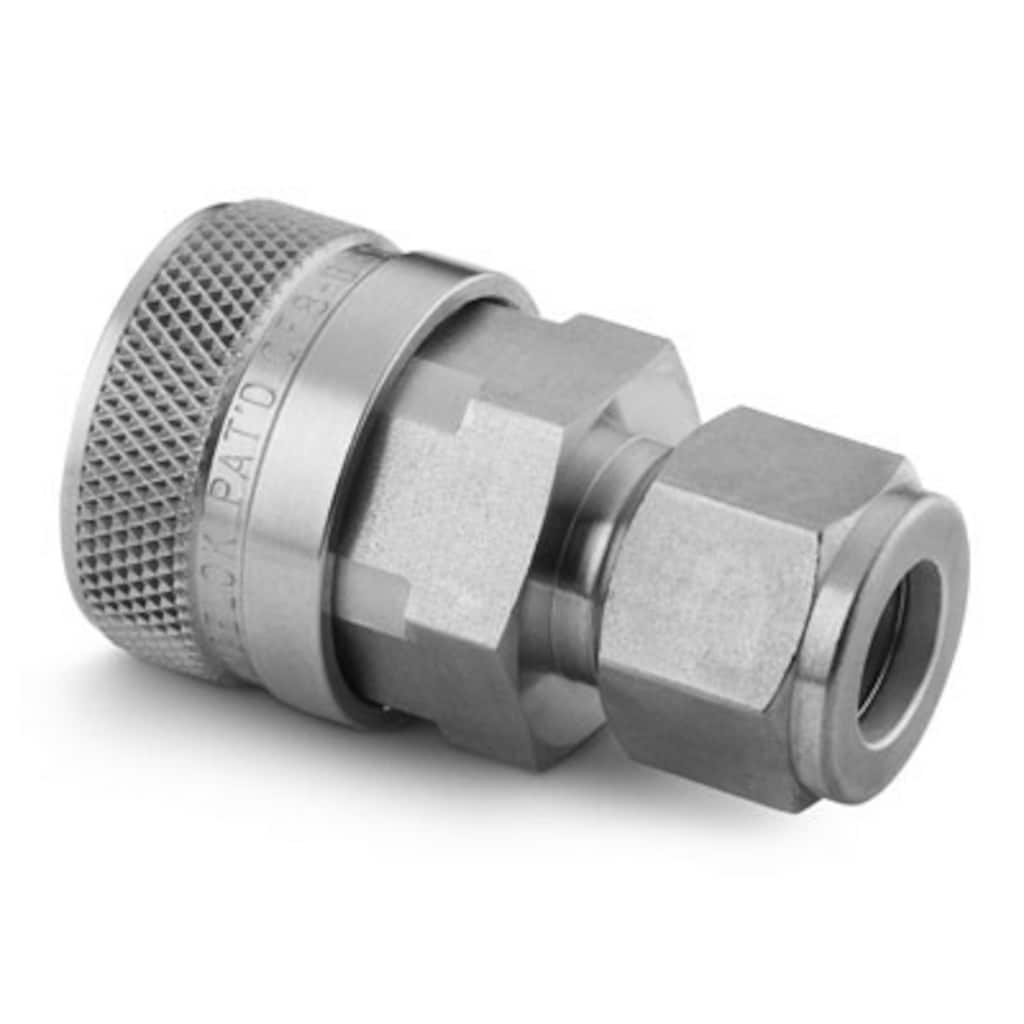 Swagelok Corps de raccord rapide plein débit en acier inoxydable, Cv de 2,2, raccord pour tube Swagelok 1/4 po