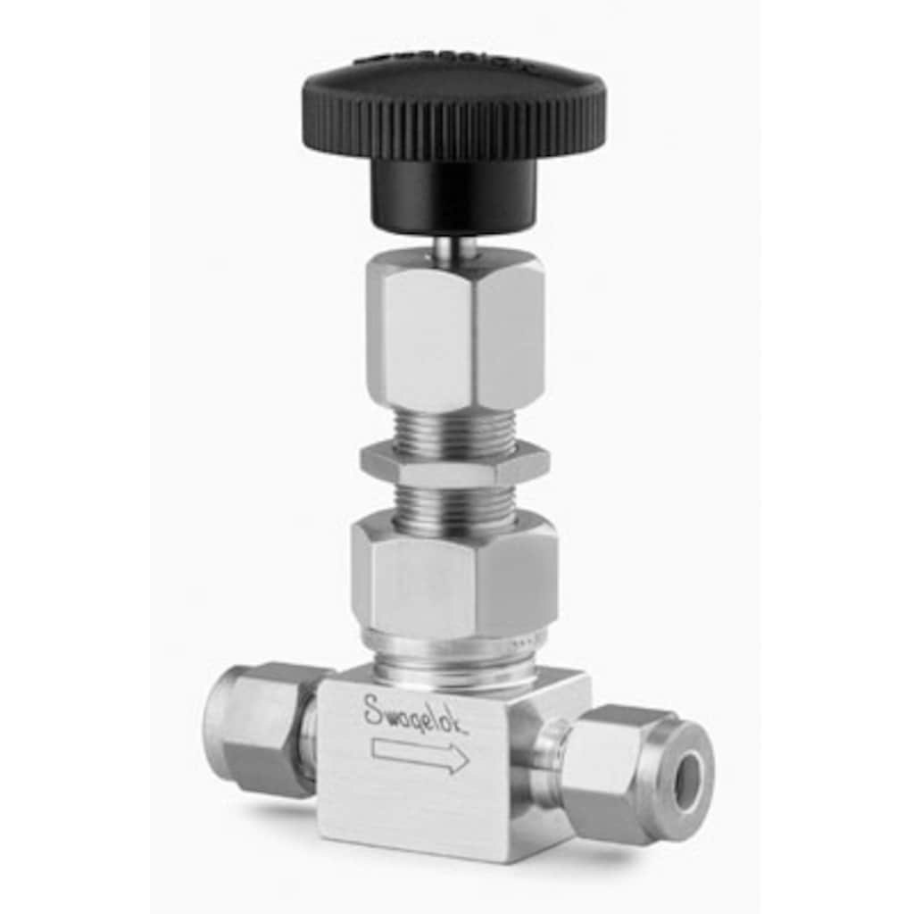 Swagelok Stainless Steel Medium Flow High Pressure (5000 psig {344 bar}) Metering Valve, 6 mm Swagelok Tube Fitting