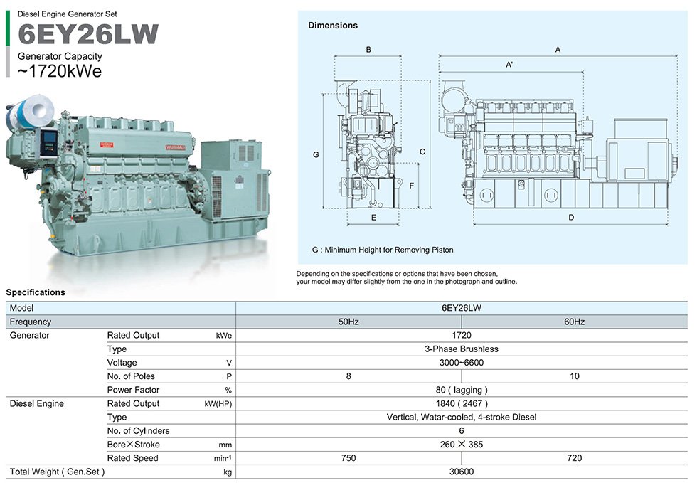 Yanmar 6L6EY26-GS-50Hz