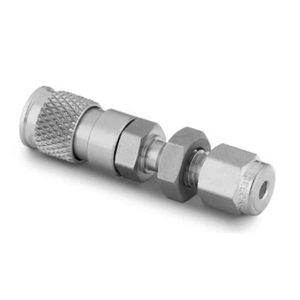 Swagelok Stainless Steel Miniature Quick Connect Body, 0.05 Cv, 1/8 in. Swagelok Bulkhead Tube Fitting (QM2 Series)