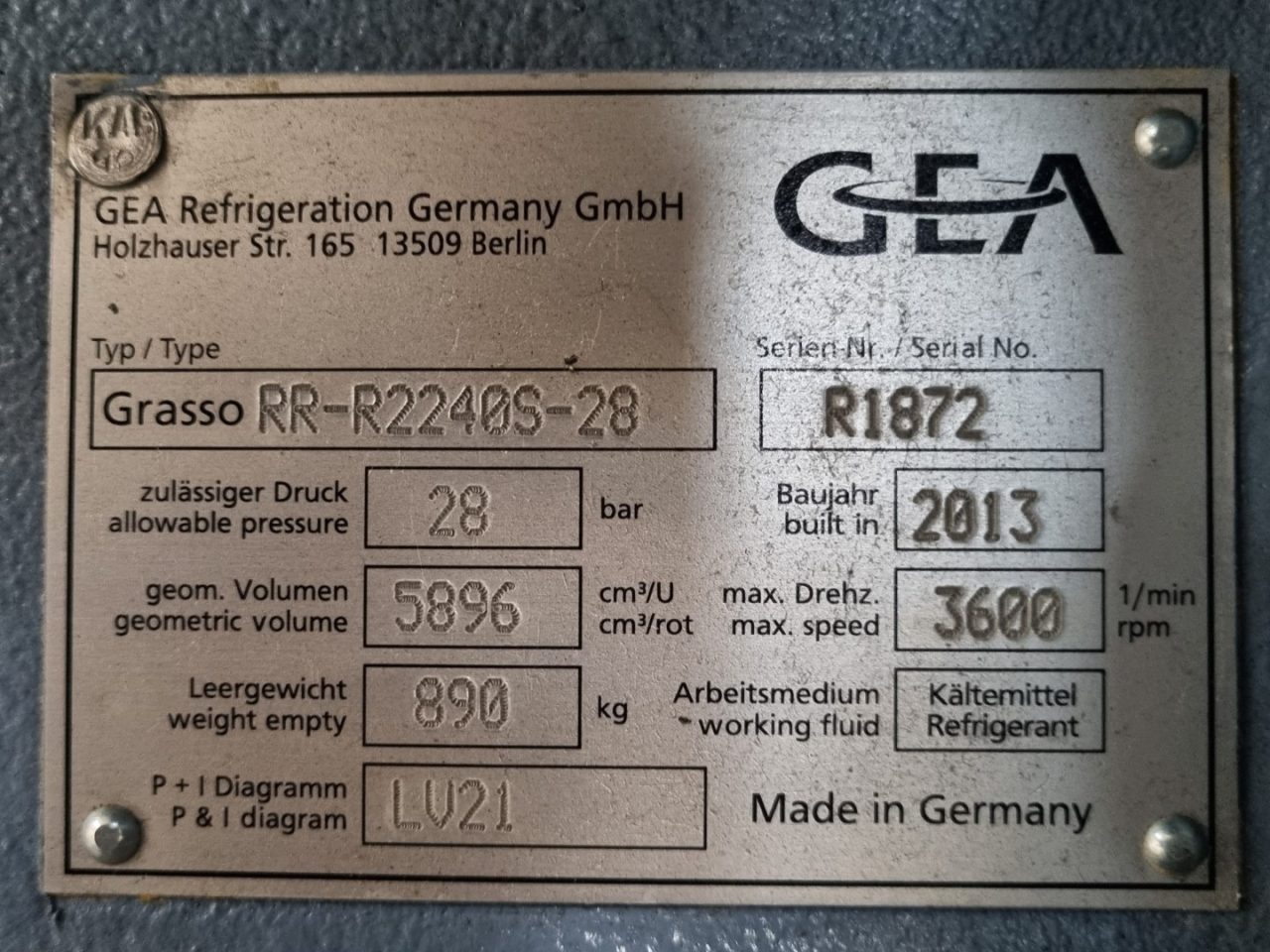 GEA Refrigeration Marine Grasso 5kW R407C Marine