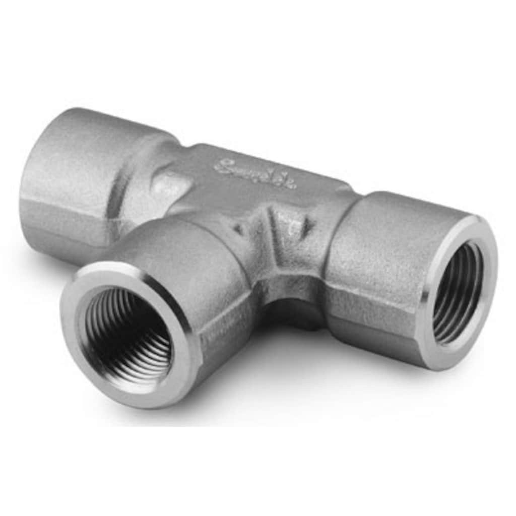 Swagelok Stainless Steel Pipe Fitting, Tee, 1/2 in. Female ISO Tapered Thread