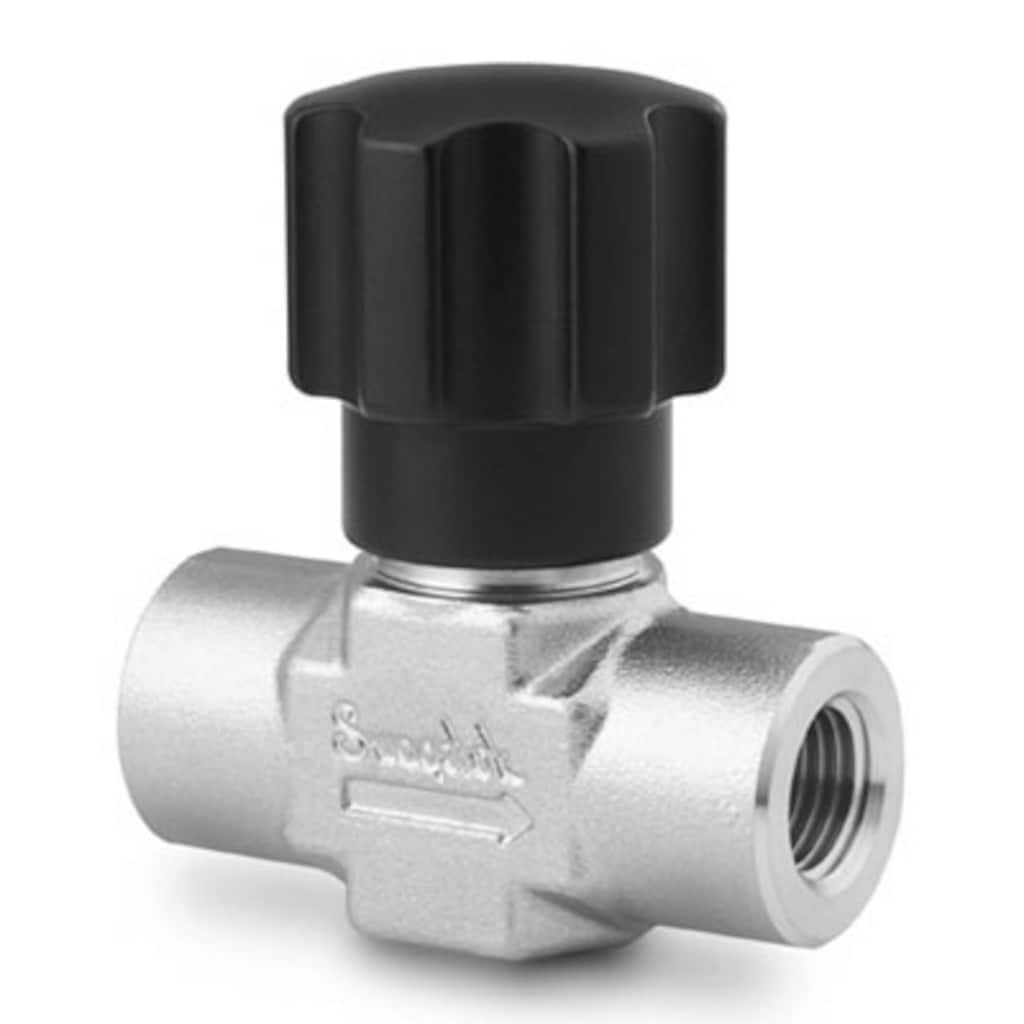 Swagelok Vanne à tige non rotative à chapeau intégral en acier inoxydable, Cv de 0,53, filetage NPT femelle 1/4 po